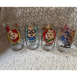Vintage 1985 Alvin & The Chipmunks Chipettes Drinking Glasses Set of 4